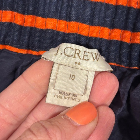 J. Crew Red Blue Striped Elastic Waist Skirt woman’s Size 10 - Picture 6 of 9